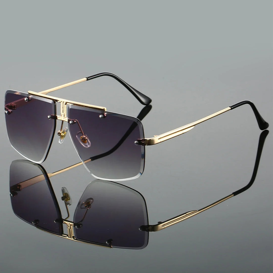 Lightweight unisex rimless square sunglasses, a stylish accessory with essential UV400 eye protection.