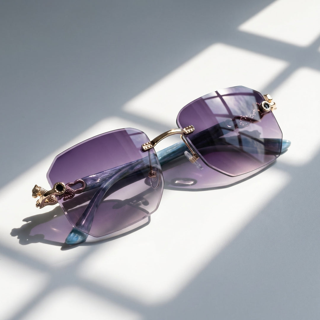 High-quality unisex rimless eyewear, designed for ultimate UV protection and modern summer fashion.