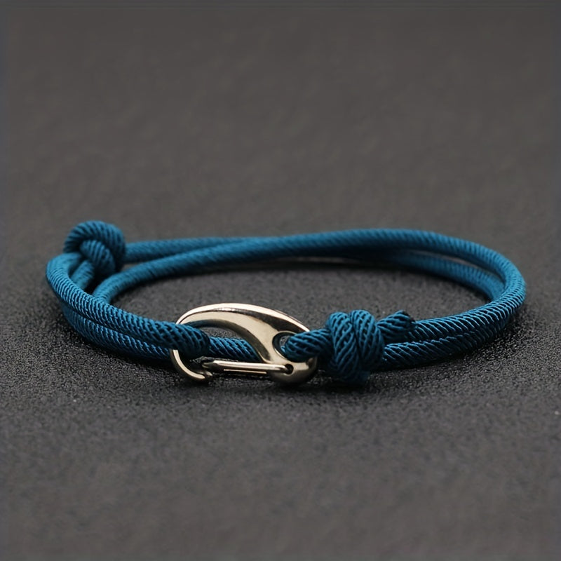 Waterproof, durable unisex rope bracelet with secure hook clasp. Ideal rugged style jewelry gift.