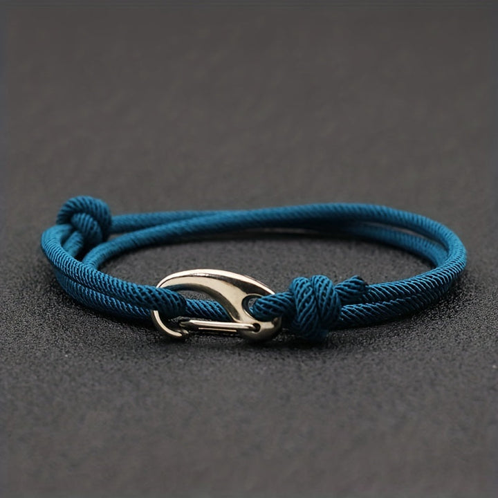 Waterproof, durable unisex rope bracelet with secure hook clasp. Ideal rugged style jewelry gift.