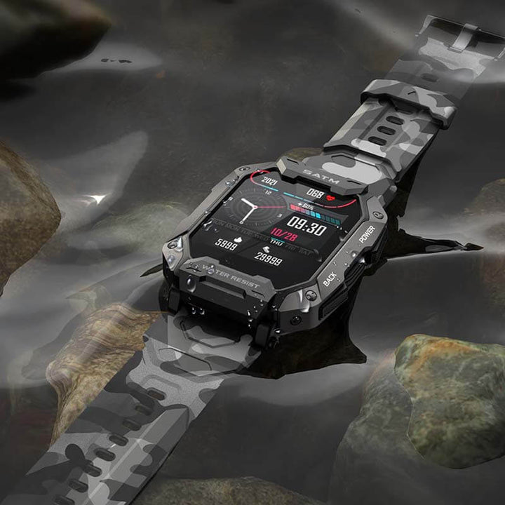 Sleek unisex rugged smartwatch. Perfect for fitness tracking, health monitoring & outdoor gear enthusiasts.