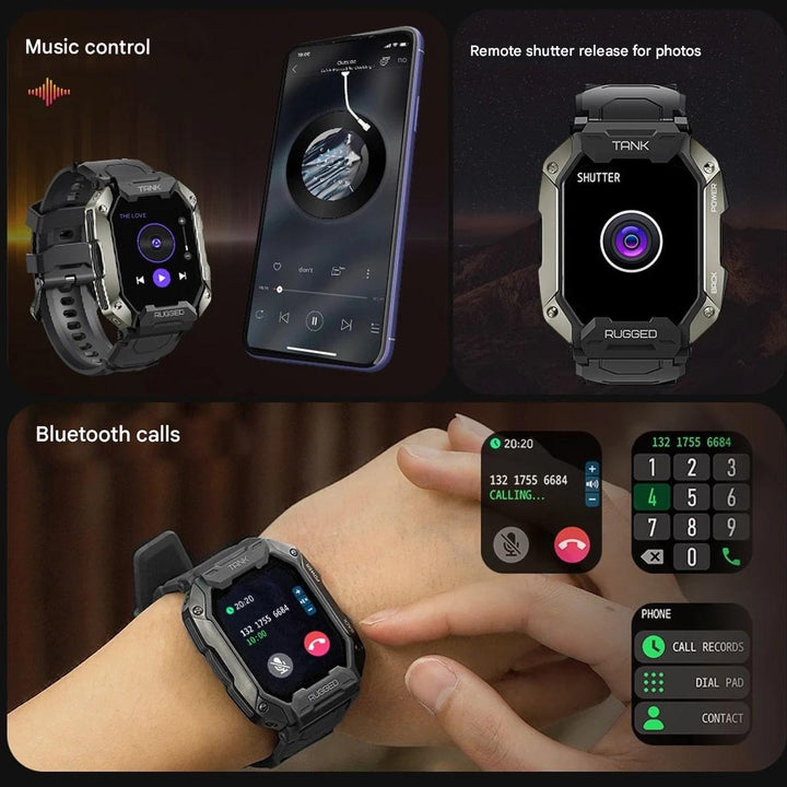 ForgeTech unisex rugged smartwatch. Durable, water-resistant smart device for health, fitness & adventure tracking.