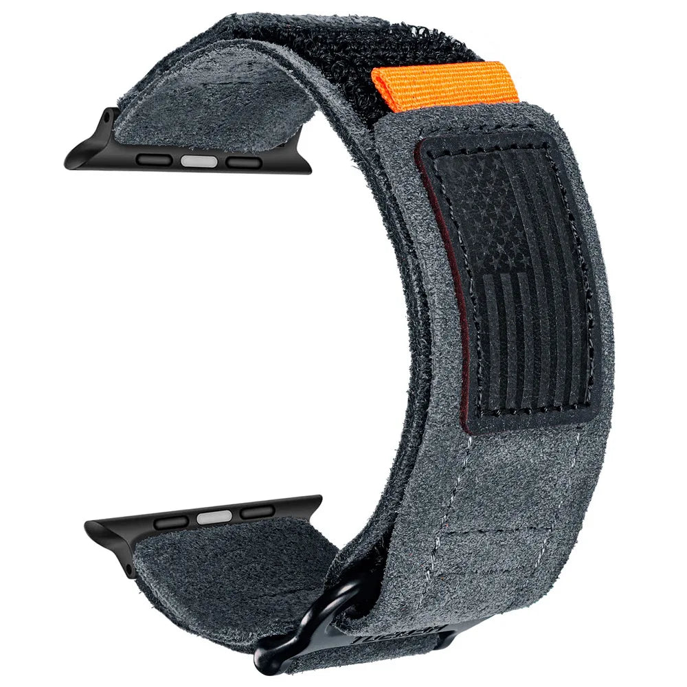 Comfortable and rugged distressed suede watch band, a unisex tactical accessory built for durability and style.