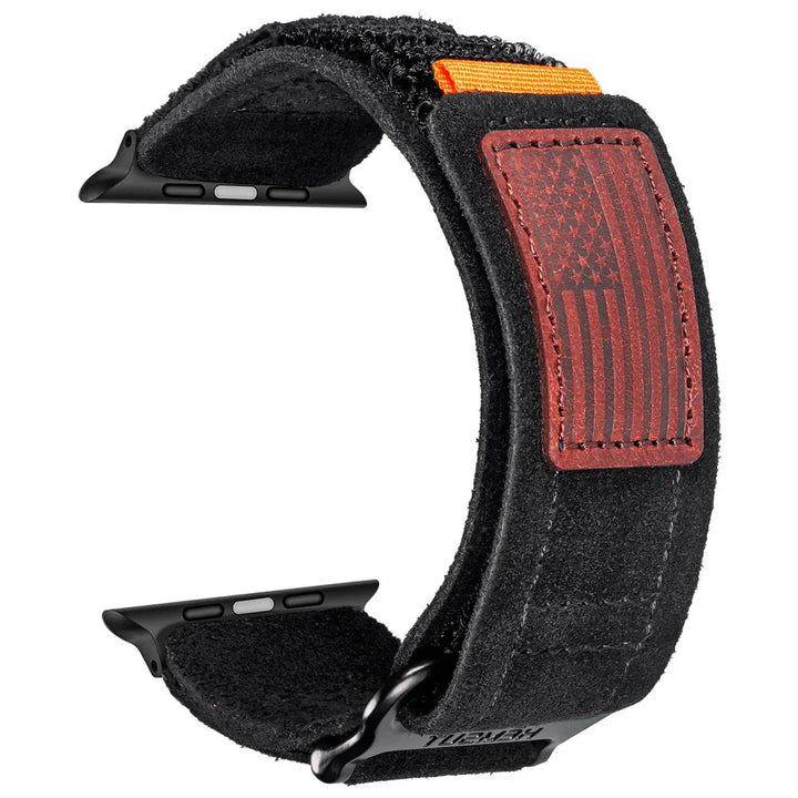 Versatile adjustable suede tactical watch strap, a durable unisex accessory for rugged style and active adventures.