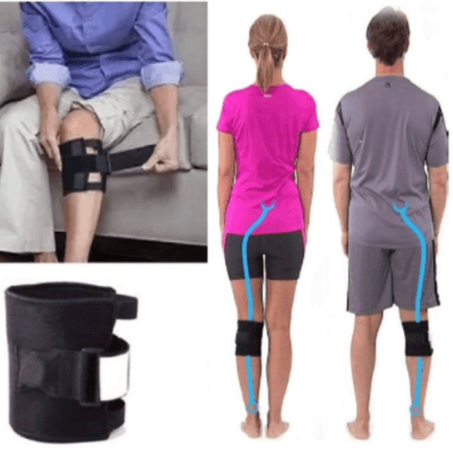 Unisex sciatic nerve brace for leg & back pain relief, featuring targeted acupressure support.