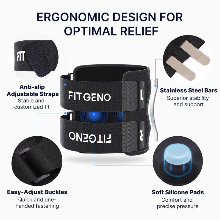 Universal fit sciatica knee brace provides targeted nerve pain relief & leg support.