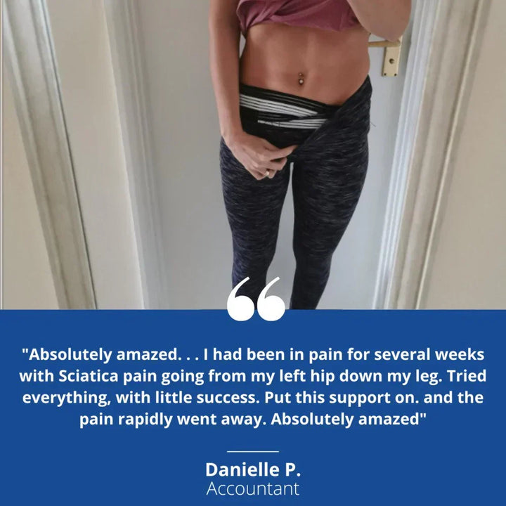 Sciatica & lower back pain relief belt. Unisex hip & SI joint support for active recovery.