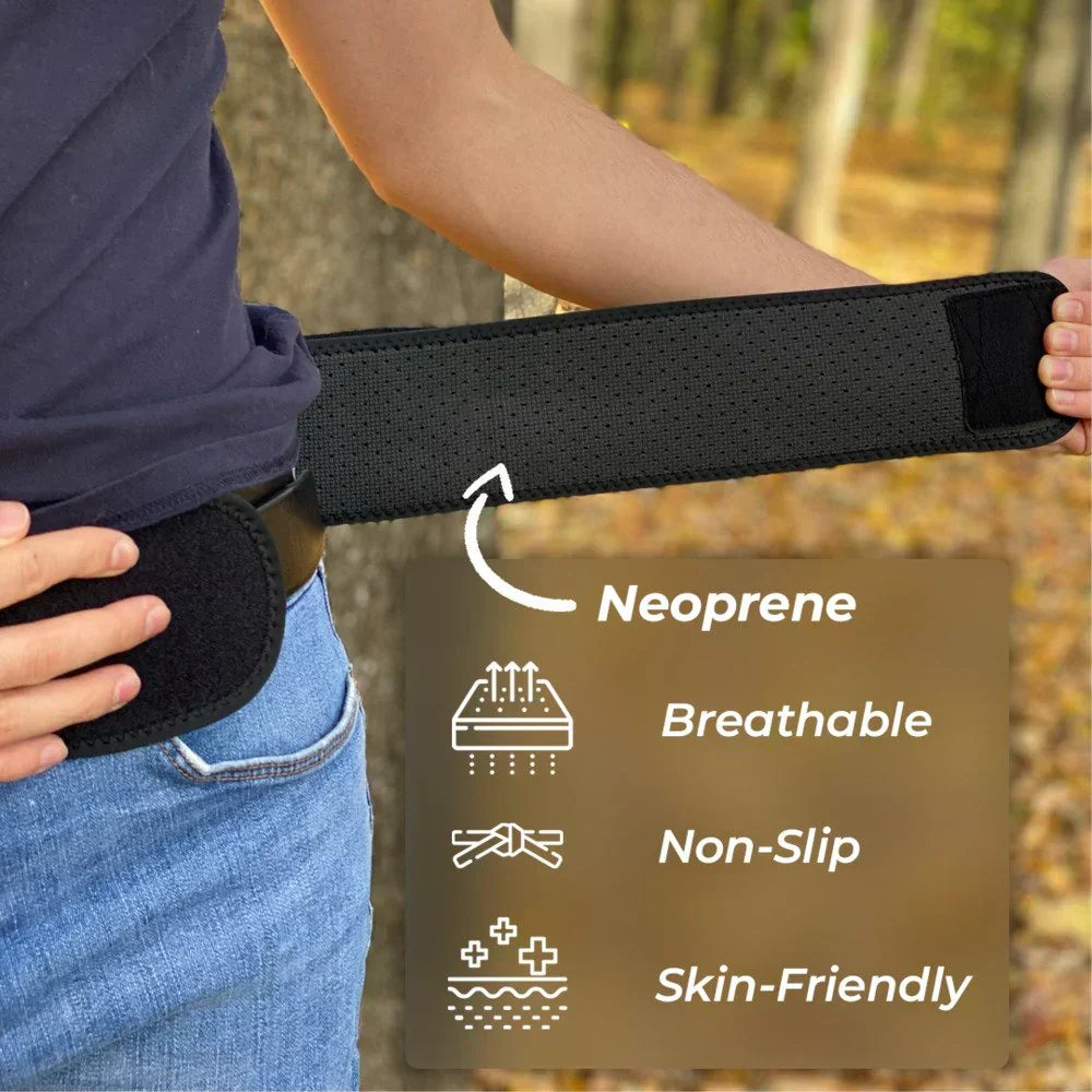 Lightweight sciatica relief belt. Unisex lower back & hip support for SI joint dysfunction.