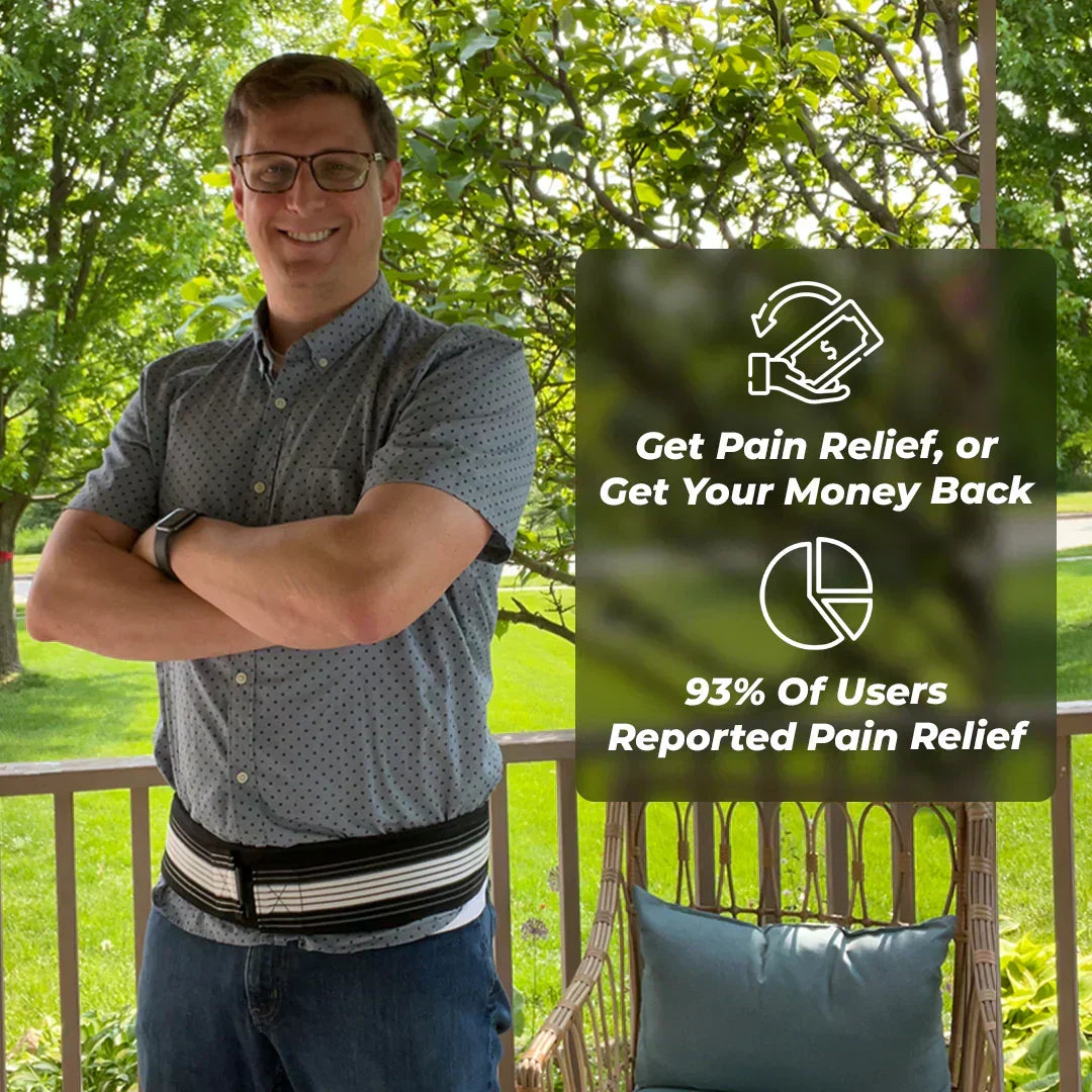 Physical therapy support belt for sciatica. Unisex lower back & hip comfort & pain management.