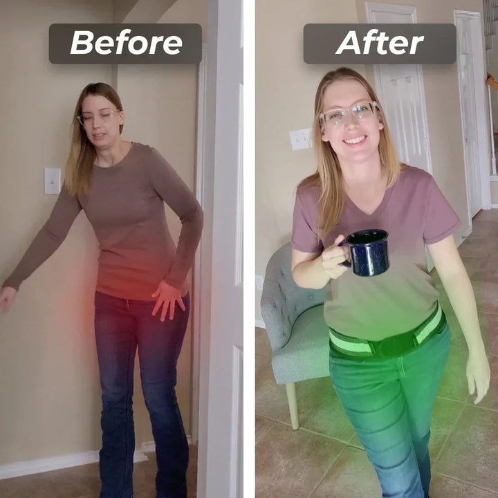 Unisex back brace for sciatica pain relief. Lower back & hip support for SI joint comfort.