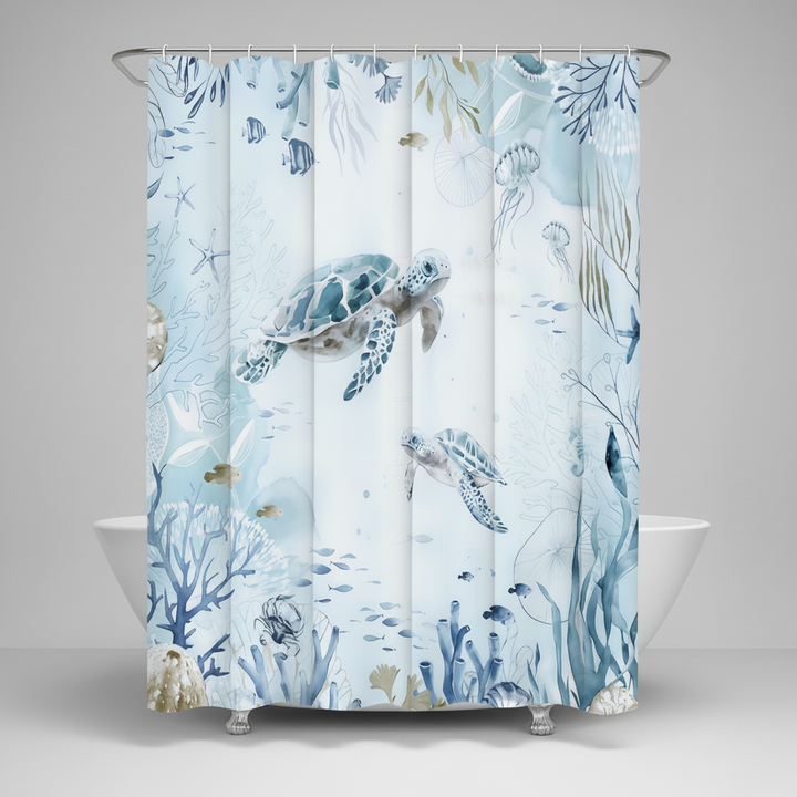 Sea Turtle Coastal Paradise bathroom textile, waterproof and easy to clean