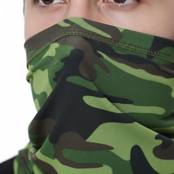Lightweight unisex neck warmer in vibrant blue, made from seamless polyester for comfort and warmth.