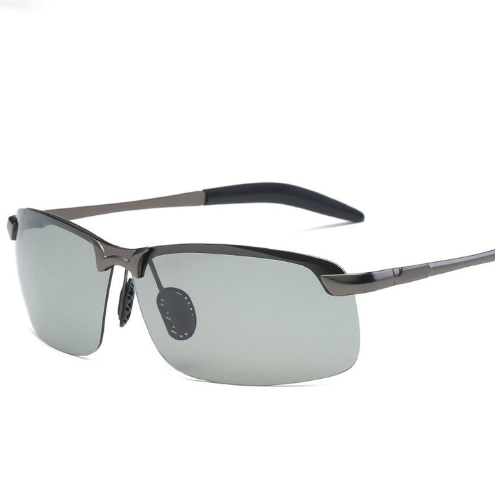 Stylish Nils unisex self-tinting polarized eyewear. Photochromic lenses for day & night clarity, UV protection.