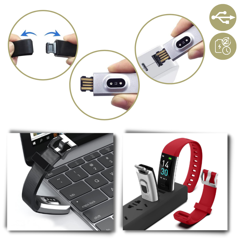 Wearable tech wristband for seniors, featuring comprehensive health and activity tracking.