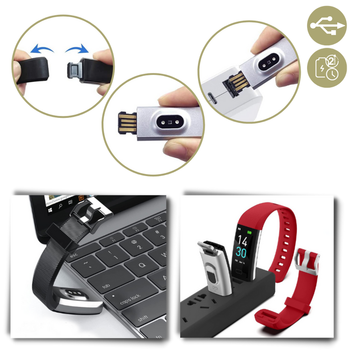Wearable tech wristband for seniors, featuring comprehensive health and activity tracking.