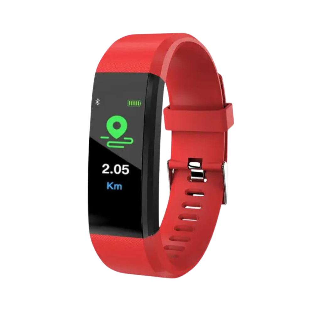 Unisex smart device for seniors, combining fitness tracking with essential health monitoring features.