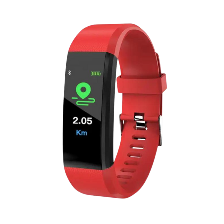 Unisex smart device for seniors, combining fitness tracking with essential health monitoring features.