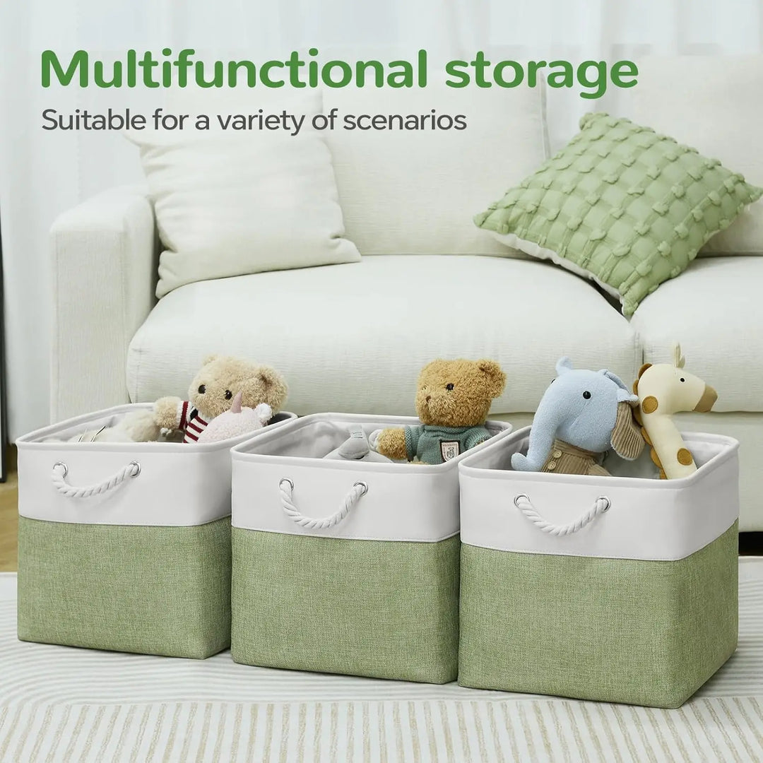 Set of 6 versatile fabric storage bins, foldable design, ideal for organizing any room