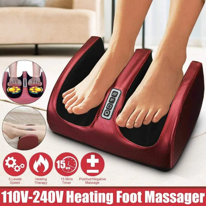 A pair of feet enjoying the SootheStep Shiatsu foot massager with heat for complete muscle relaxation.