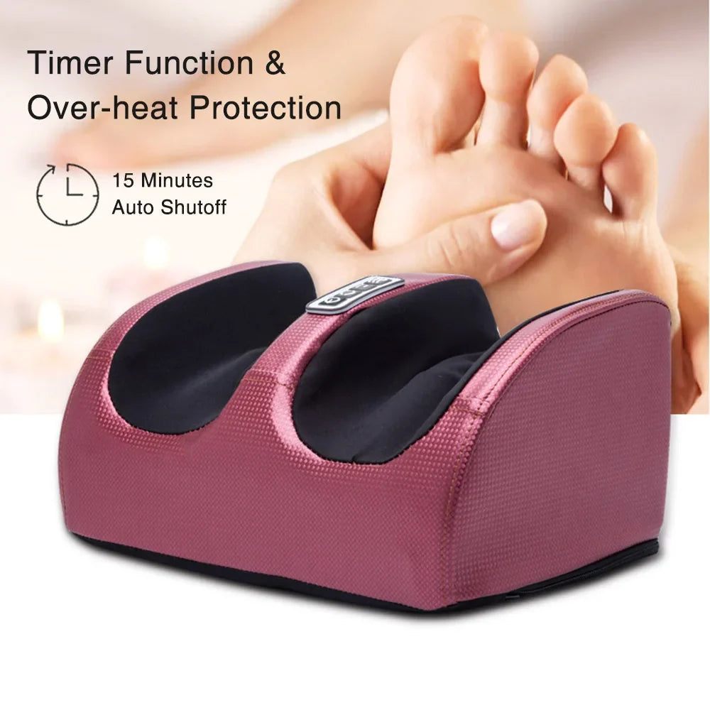 Controls on SootheStep Shiatsu foot massager with heat, showing customizable settings for pain & stress relief.