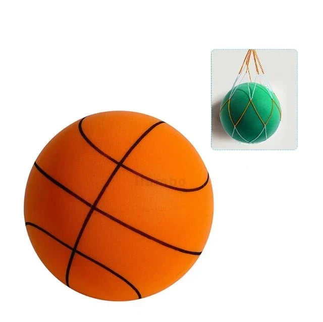 Orange silent foam basketball. Ideal for quiet indoor dribbling & training sessions without disturbance.
