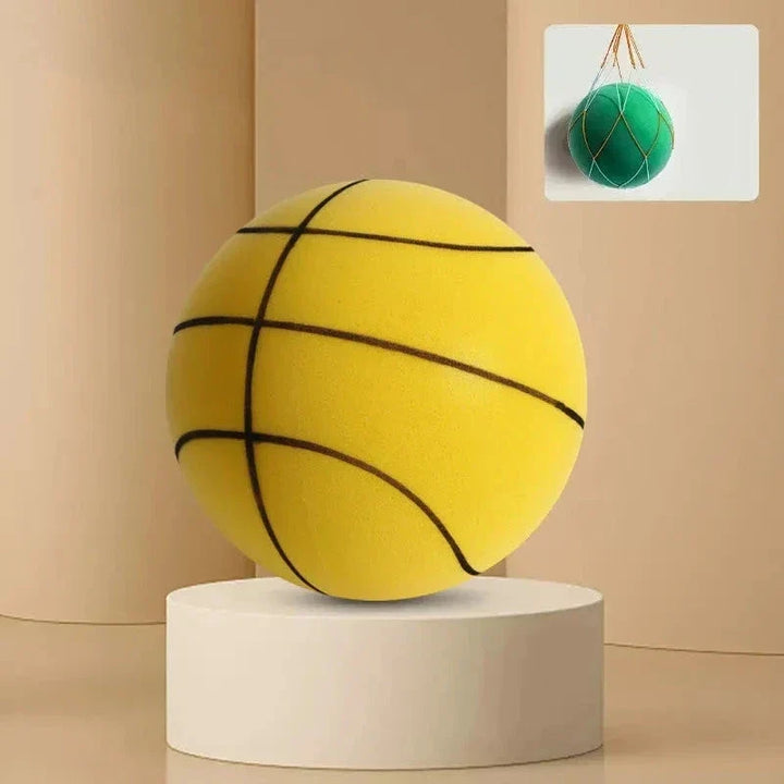 Kids silent basketball for quiet indoor play & dribbling practice, soft foam design for safe skill development.
