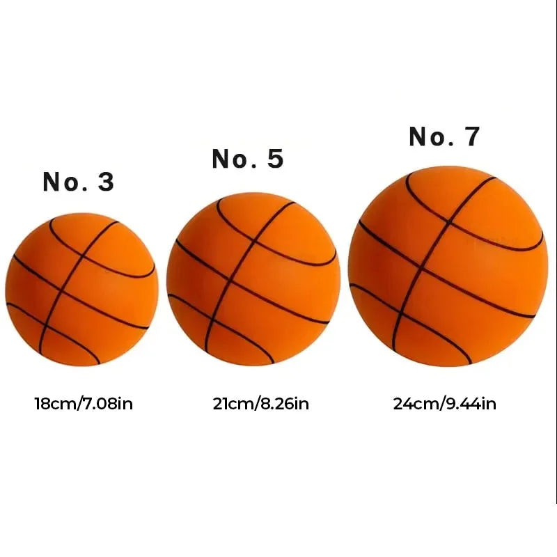 Silent basketball for indoor practice, foam design ensures quiet dribbling & skill improvement anywhere, anytime.