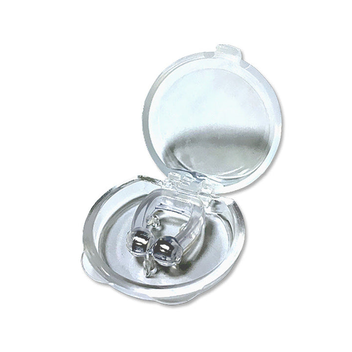 Soft silicone anti-snore nose clip for improved breathing and snoring relief, ensuring a peaceful sleep aid.
