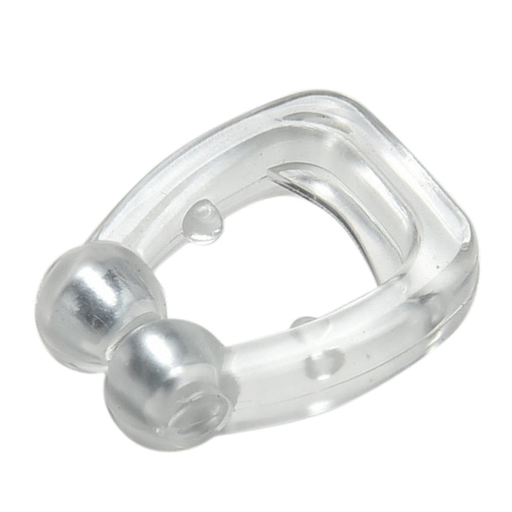 Ergonomic anti-snore nose clip, a discreet sleep solution for men & women seeking quiet, comfortable sleep.
