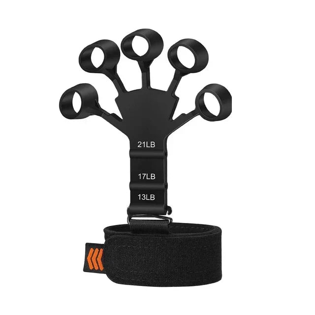 Unisex silicone hand strengthener & grip trainer for enhanced finger, hand, & forearm strength.