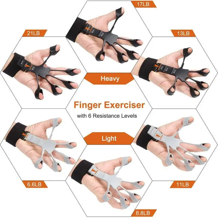 Athlete's silicone grip strengthener for finger, hand, & forearm resistance training. Boost strength.