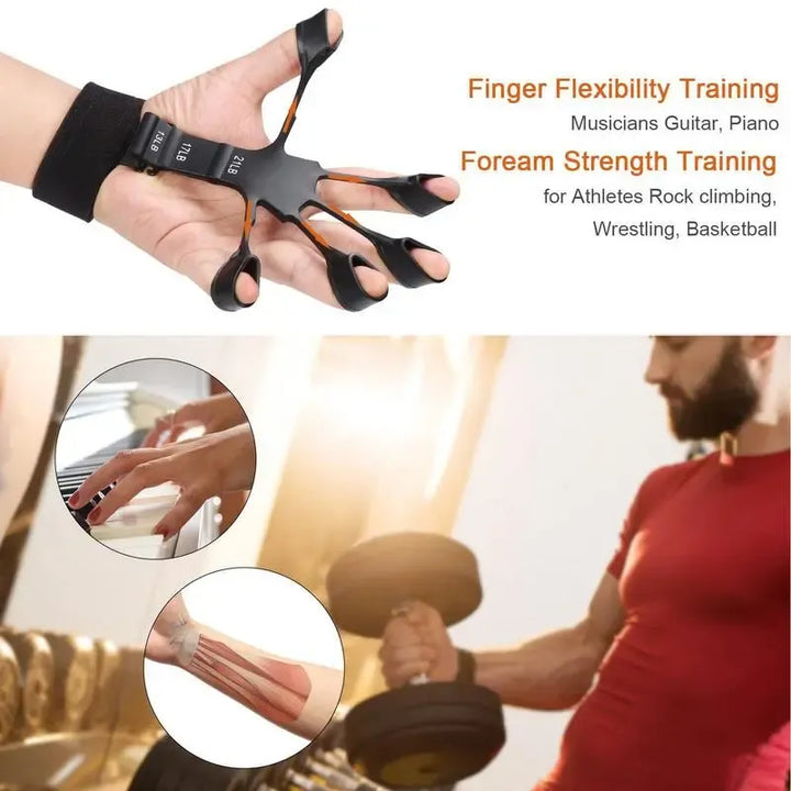 Physical therapy finger exerciser & hand strengthener for grip recovery & forearm workout.