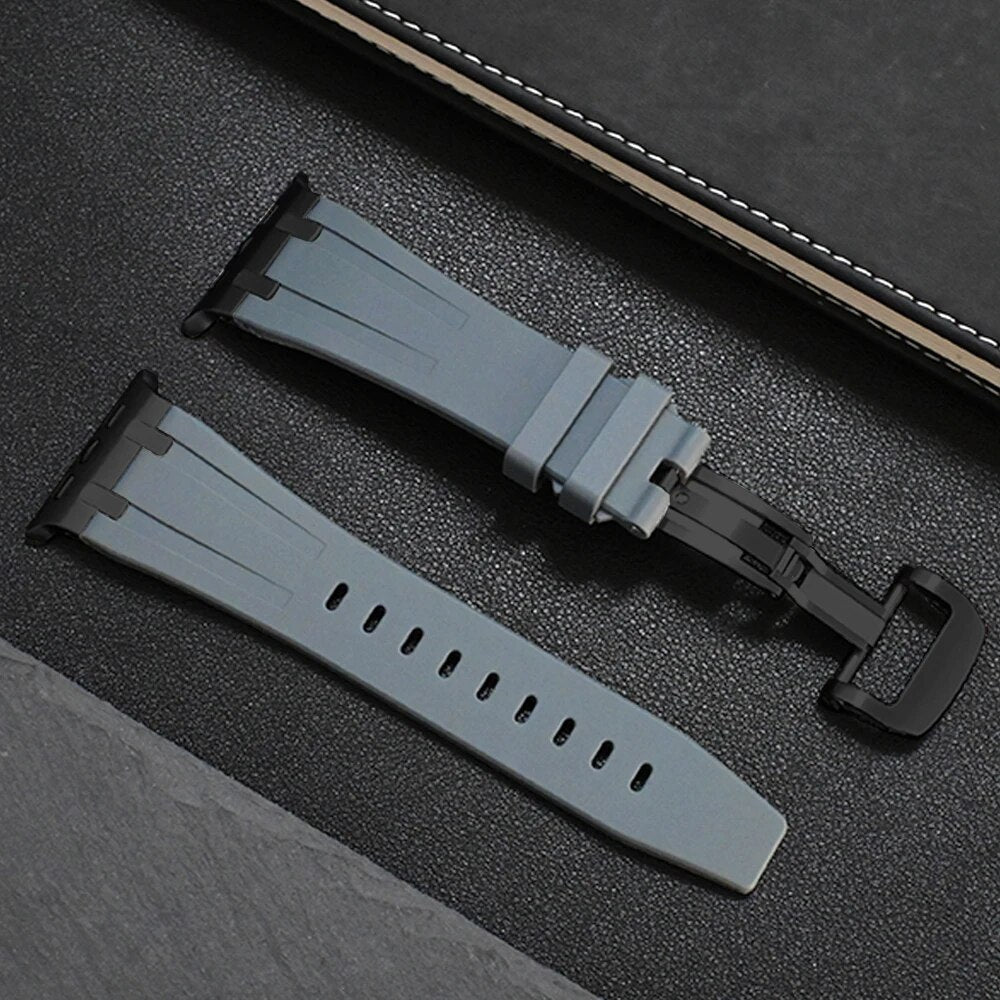 Functional & stylish unisex silicone watch strap for smartwatches, featuring a durable titanium buckle.