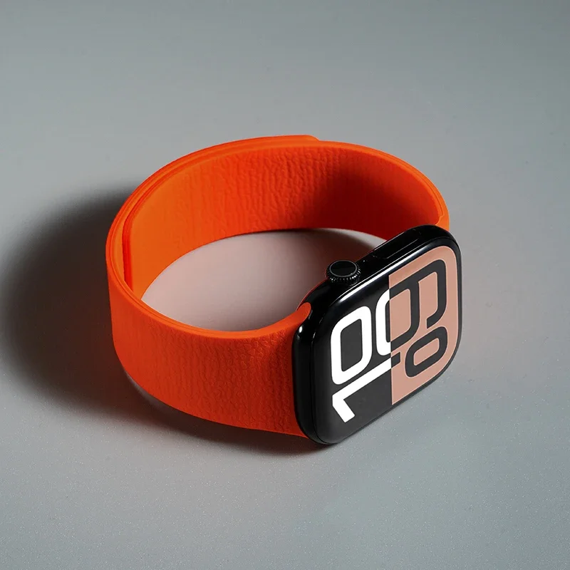 Unisex magnetic silicone smartwatch band, durable & comfortable replacement accessory.