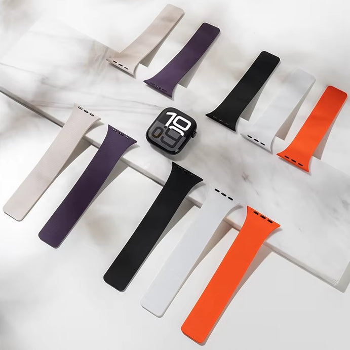 Durable, comfortable unisex silicone smartwatch replacement band with magnetic clasp.