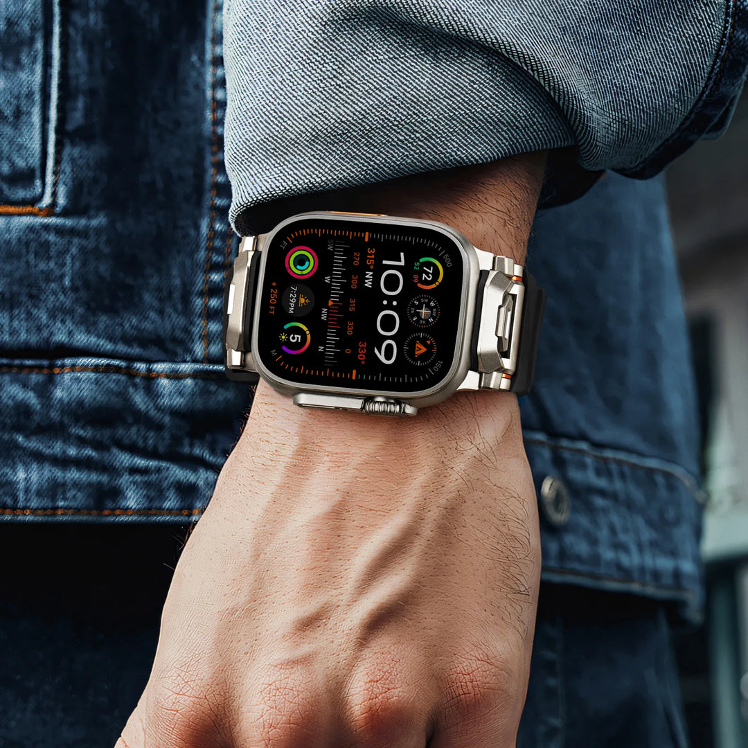 Quick release silicone smartwatch strap, hypoallergenic, perfect for everyday dynamic wear.