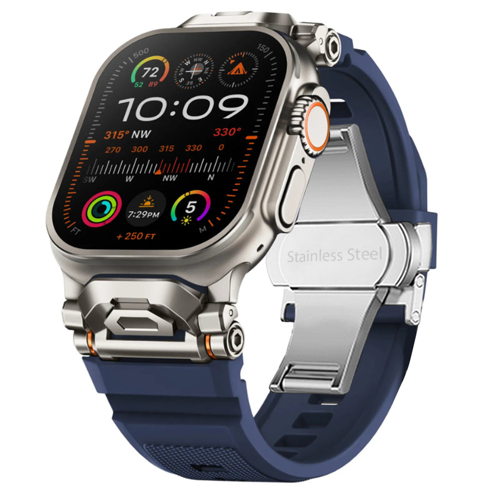 Durable unisex silicone strap for smartwatches, ideal for active lifestyles & daily wear accessory.