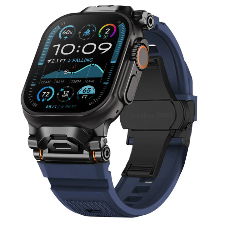 Comfortable quick release silicone smartwatch strap, hypoallergenic, black, for men & women.