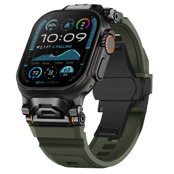 Flexible silicone strap for smartwatches, quick release, comfortable for all-day wear accessory.