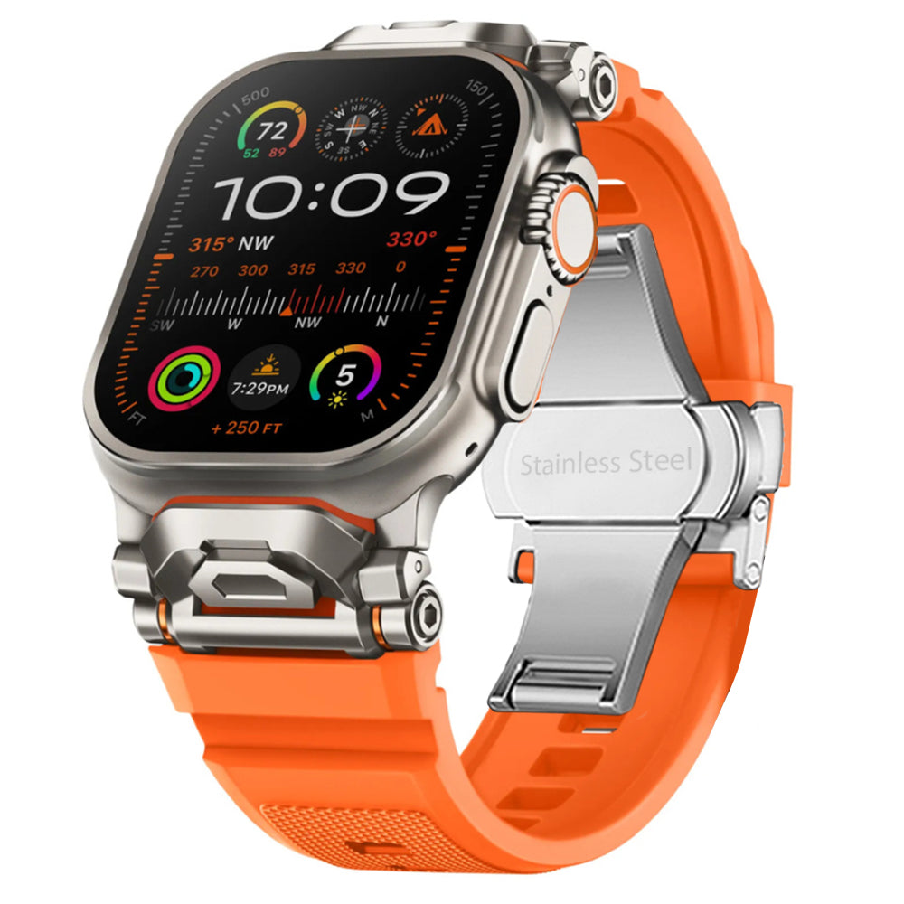 Outdoor ready unisex silicone smartwatch band, durable & comfortable for adventure & sports.