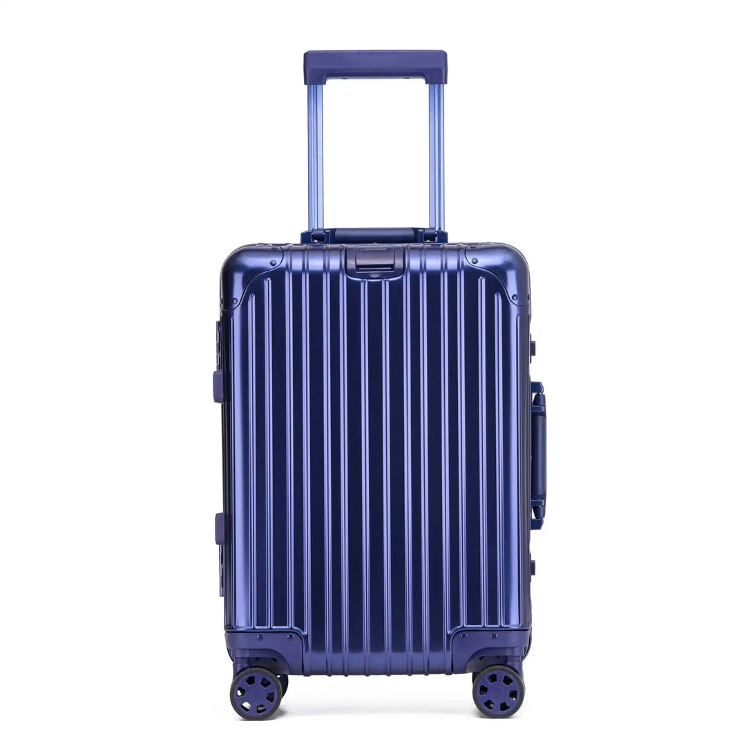 Robust aluminum hard shell suitcases with reinforced corners, perfect for efficient storage & tough travel.