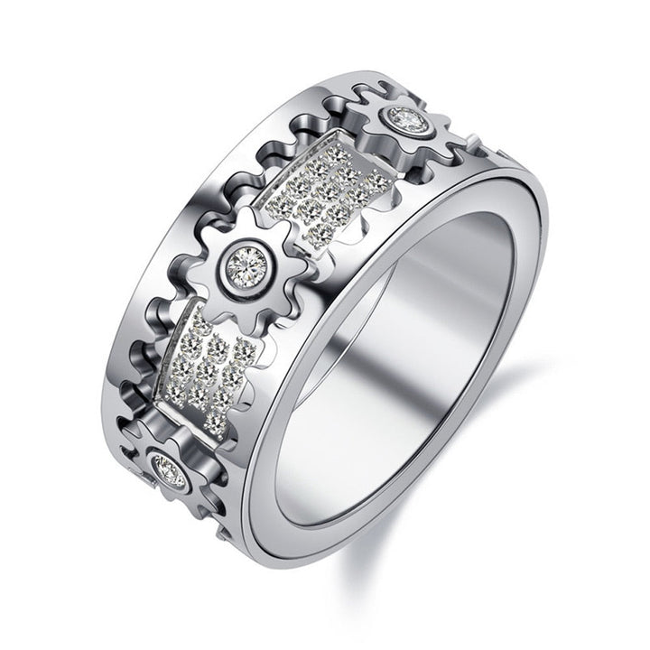 Rose gold anxiety relief ring, stylish calming jewelry for fidgeting & managing stress.
