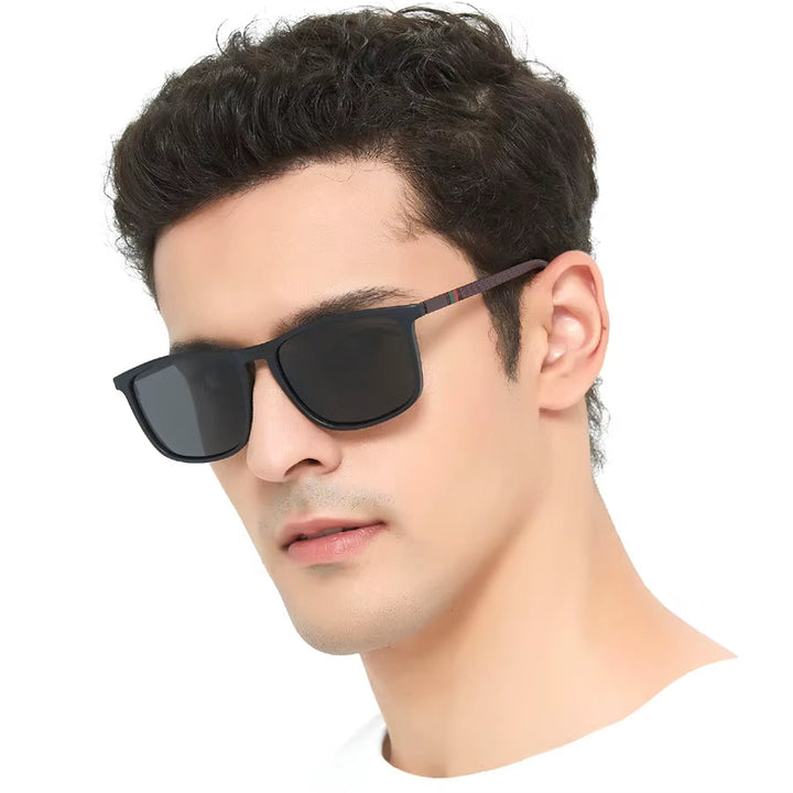 Glare-reducing slate polarized sunglasses, unisex eyewear for comfortable, anti-UV sun protection.