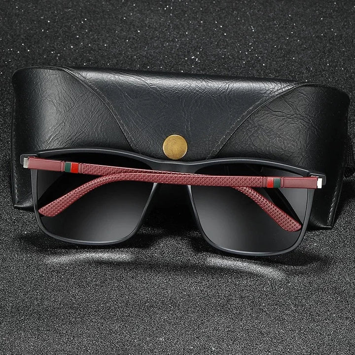 Stylish slate polarized sunglasses, providing excellent glare reduction and 100% UV protection.