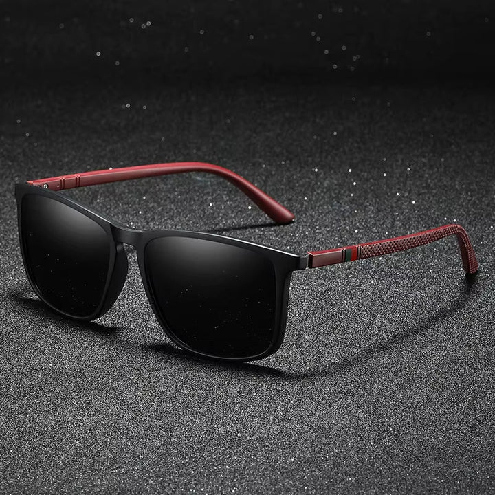 Comfortable unisex slate sunglasses, with polarized lenses for anti-glare sun protection.