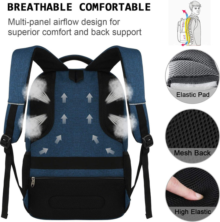 Secure unisex laptop bag, slim design, anti-theft features & convenient USB charging port.