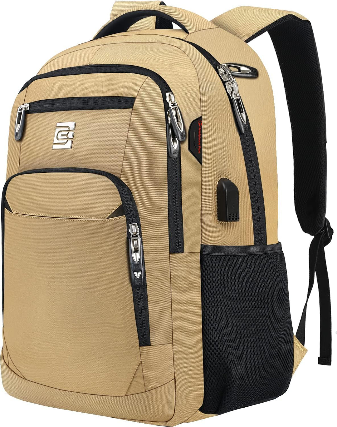 Unisex slim anti-theft laptop backpack with external USB charging port, ideal for daily commute, work, or school
