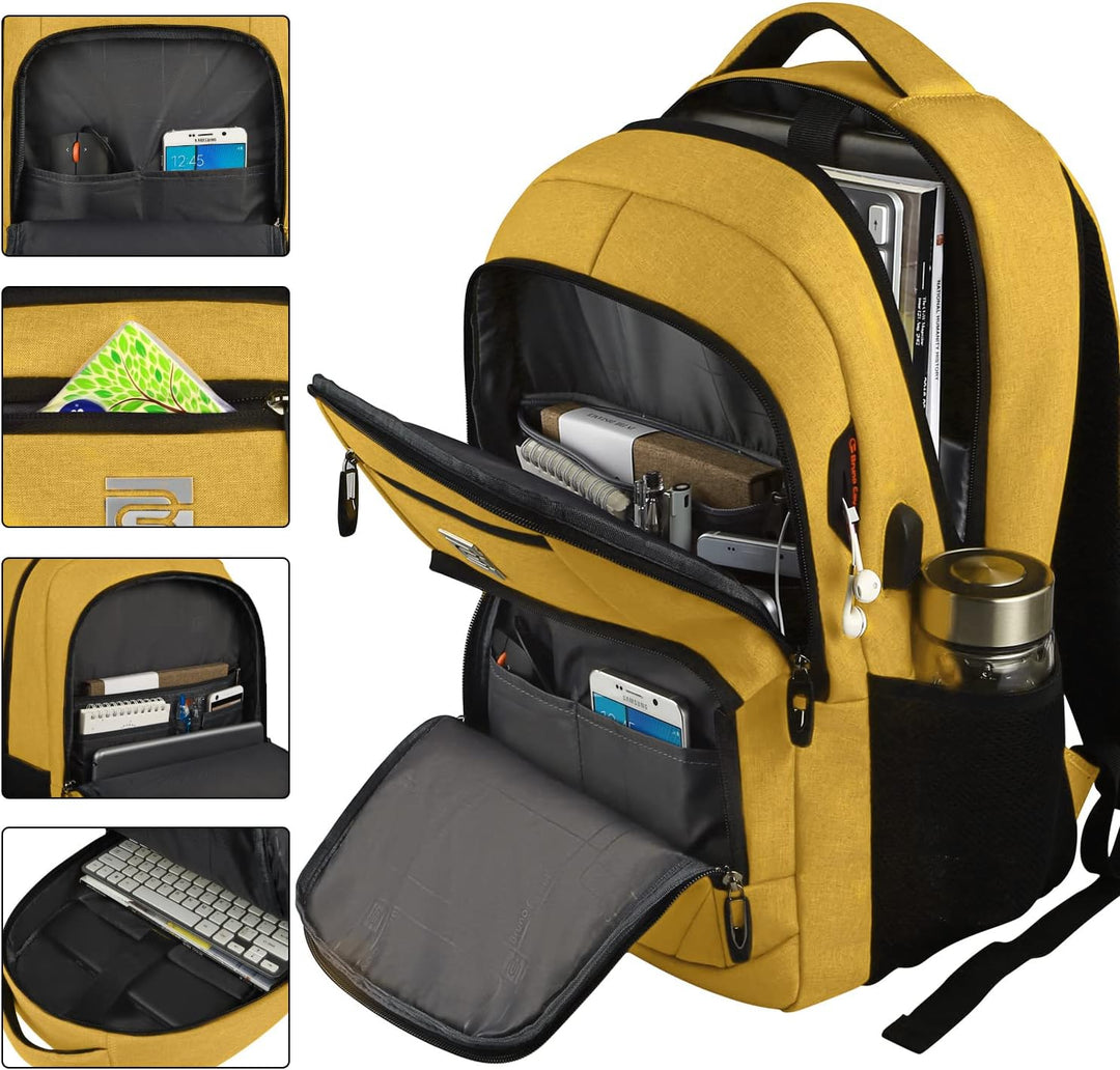 Bottom view of a water-resistant school laptop backpack, demonstrating durable material and stable construction