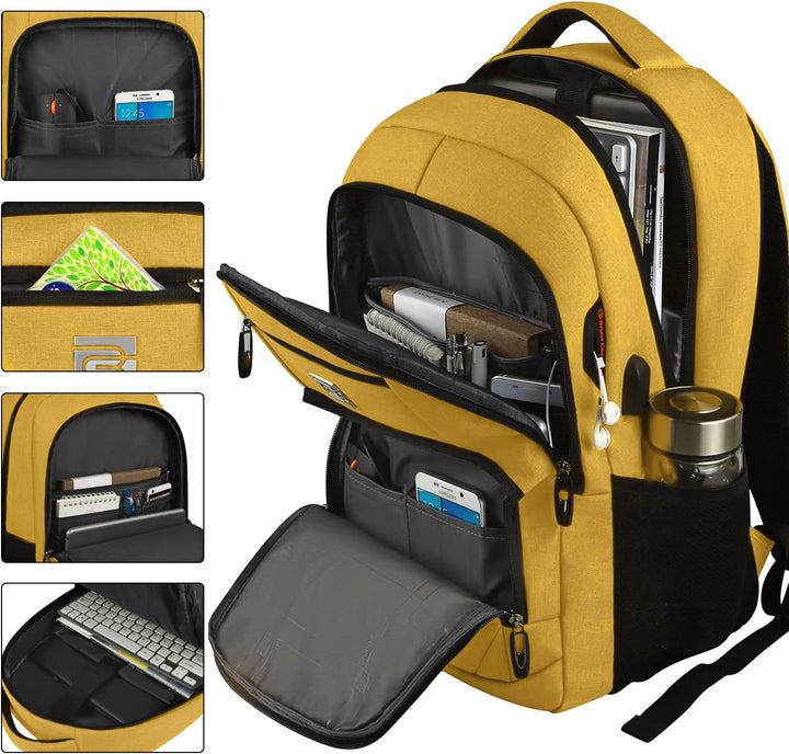 Bottom view of a water-resistant school laptop backpack, demonstrating durable material and stable construction