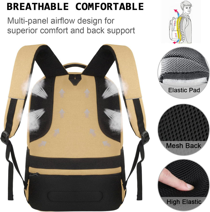 Secure travel backpack with anti-theft features, external USB, suitable for international trips.